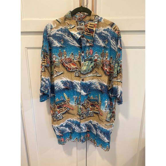 VTG ART OF EDDY Y Reyn Spooner Mens XL Hawaiian Shirt Surf Beachspun rayon